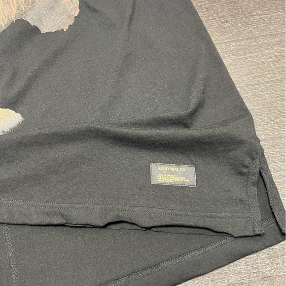 AKOO Men's Graphic T-Shirt Black Leopard Embroidered City Of God Crew Size: XXL - Picture 11 of 12